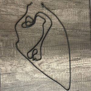David Yurman black titanium chain x 2